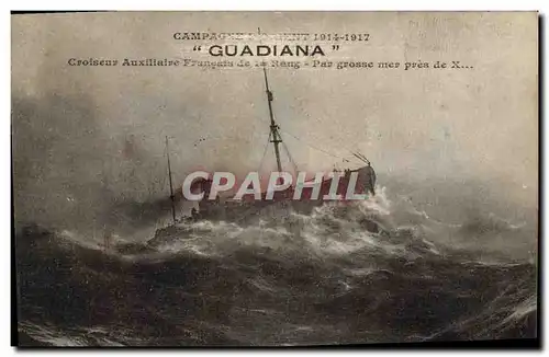 Cartes postales Bateau Guadiana Croiseur auxiliaire francais de 1er rang