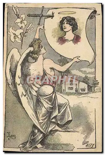 Cartes postales Fantaisie Illustrateur Femme Ange