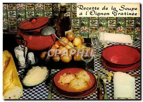 Cartes postales moderne Recette de la soupe a l&#39oignon gratinee