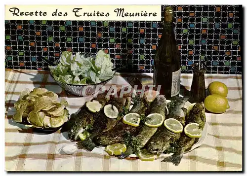 Moderne Karte Recette des truites Mariniere