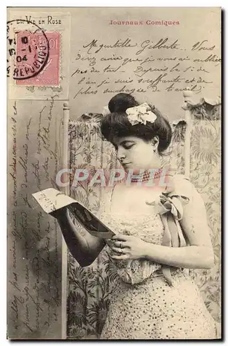 Cartes postales Fantaisie Femme Journaux comiques La vie en rose