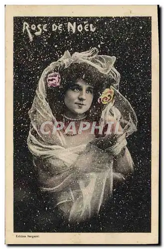 Cartes postales Fantaisie Femmes Roses de Noel