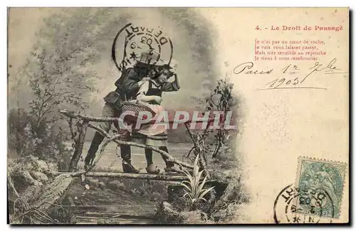 Cartes postales Fantaisie Enfants Le droit de passage Chasse Chasseur