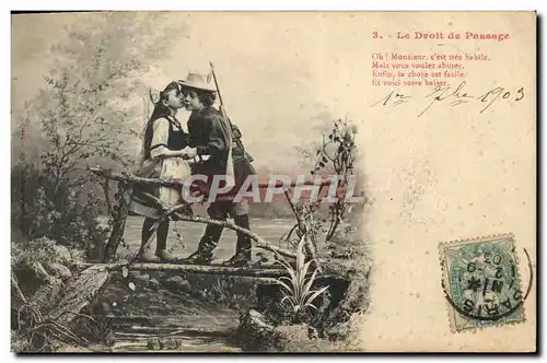 Cartes postales Fantaisie Enfants Le droit de passage Chasse Chasseur