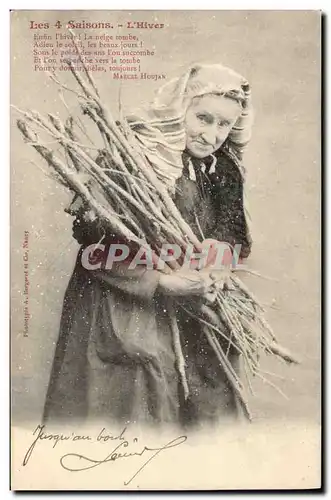 Cartes postales Fantaisie Femme Les 4 saisons L&#39hiver