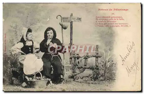 Cartes postales Fantaisie Enfants Retour de pelerinage