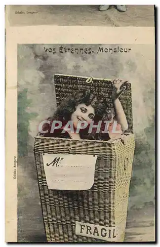 Cartes postales Fantaisie Femme Vos etrennes Monsieur