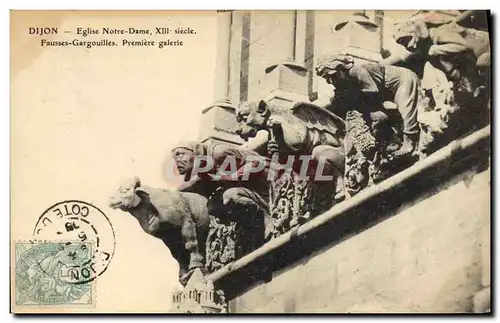 Cartes postales Gargouille Dijon Eglise Notre Dame Fausses gargouilles Premiere galerie