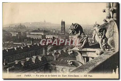 Ansichtskarte AK Gargouille Paris Vue prise de la galerie des Tours Notre Dame