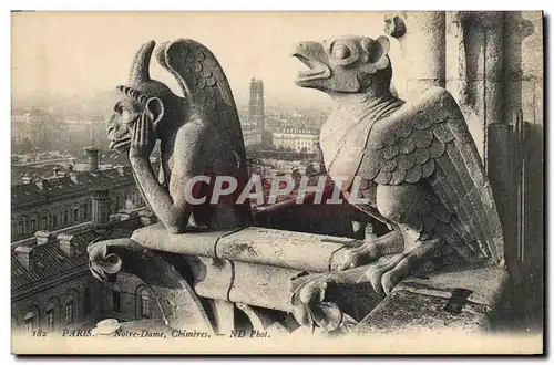 Cartes postales Gargouille Paris Notre Dame Chimeres