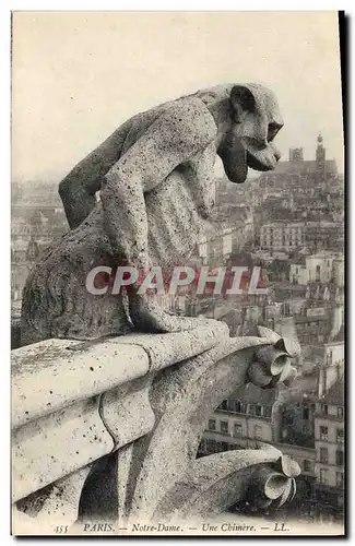 Cartes postales Gargouille Paris Notre Dame Chimere