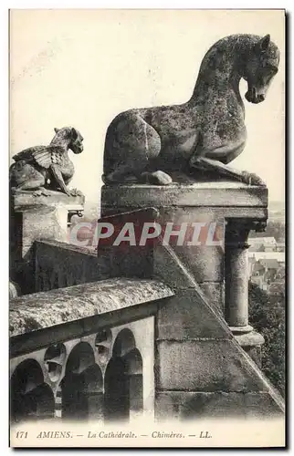 Ansichtskarte AK Gargouille Cathedrale d&#39Amiens Chimeres