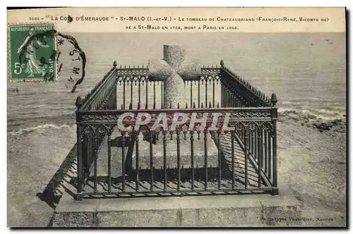 Cartes postales Mort St Malo Le tombeau de Chateaubriand