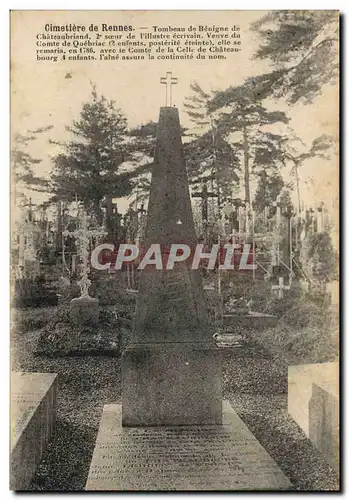 Ansichtskarte AK Mort Cimetiere de Rennes Tombeau de Benigne de Chateaubriand