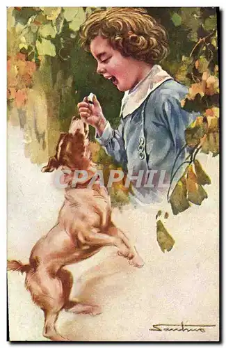 Cartes postales Chien Chiens Chiot Enfant