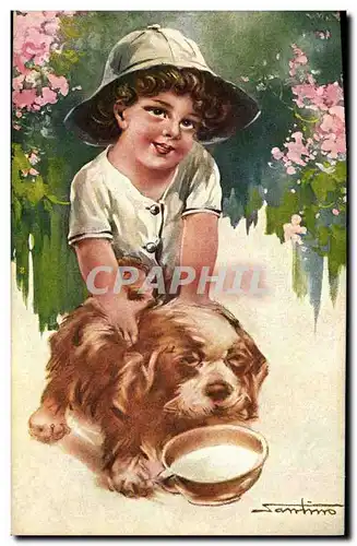 Cartes postales Chien Chiens Chiot Enfant