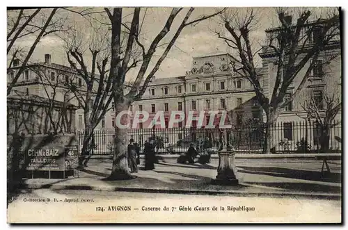 Cartes postales Militaria Avingon Caserne du 7eme Genie Cours de la Republique