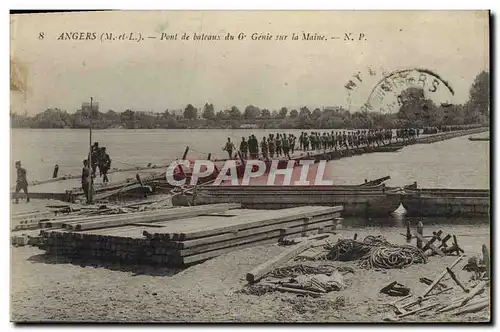 Ansichtskarte AK Militaria Angers Pont de bateaux du 6eme Genie sur la Maine