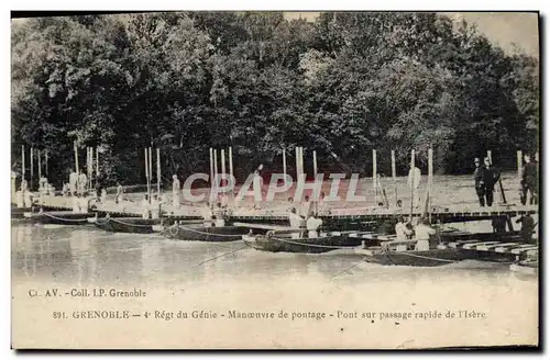 Ansichtskarte AK Militaria Grenoble 4me regiment du Genie Manoeuvre de pontage Pont sur passage repide de l&#39Is