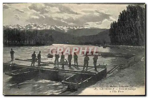 Ansichtskarte AK Militaria Grenoble Ecole de pontage a l&#39Ile Verte