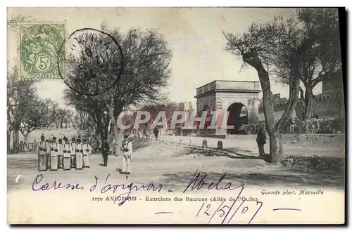 Cartes postales Militaria Avignon Exercices des recrues Allee de l&#39Oulle
