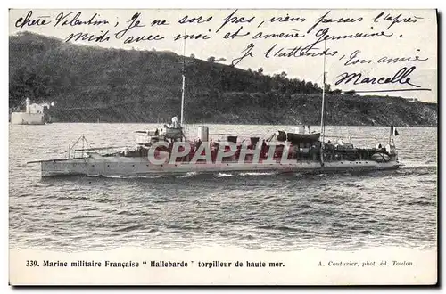 Cartes postales Bateau Hallebarde Torpilleur de haute mer