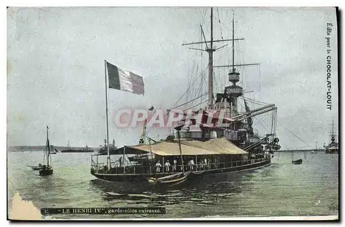 Cartes postales Bateau Le Henri IV Garde cotes Cuirasse