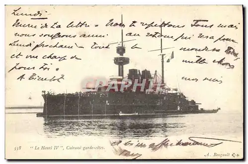 Cartes postales Bateau Le Henri IV Cuirasse Garde Cotes