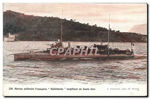 Cartes postales Bateau Hallebarde Torpilleur en haute mer