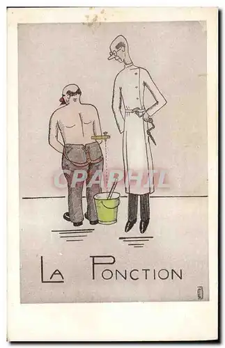 Cartes postales Fantaisie Illustrateur La Ponction Docteur