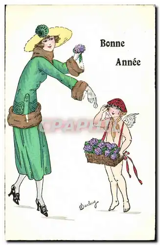 Cartes postales Fantaisie Illustrateur Femme Ange