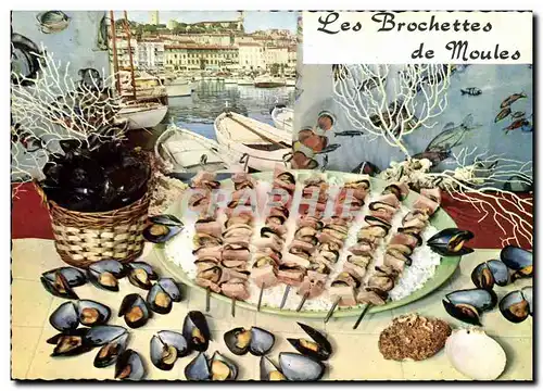 Cartes postales moderne Les brochettes de moules