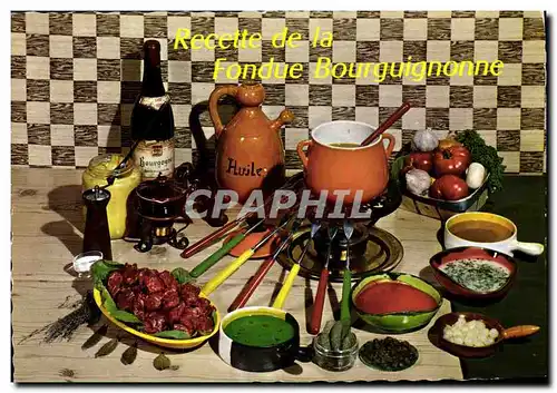 Cartes postales moderne Recette de la fondue bourguignonne