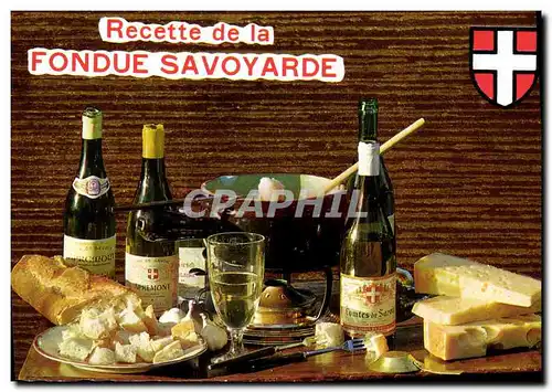 Cartes postales moderne Recette de la fondue Savoyarde