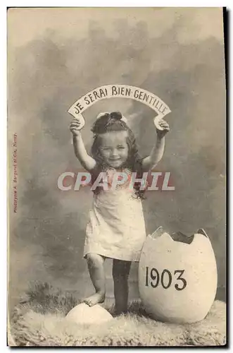 Cartes postales Fantaisie Enfant Je serai bien gentille