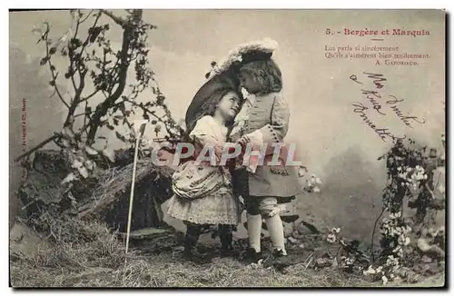 Cartes postales Fantaisie Enfants Bergere et Marquis