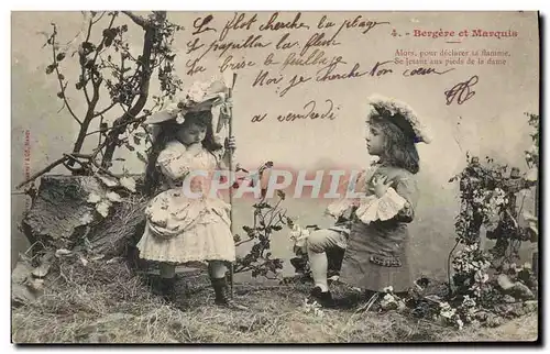 Cartes postales Fantaisie Enfants Bergere et Marquis