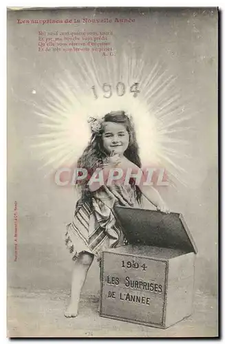 Cartes postales Fantaisie Enfant Les surprises de la nouvelle annee 1904