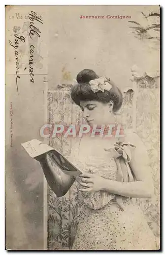 Cartes postales Fantaisie Femme Journaux comiques