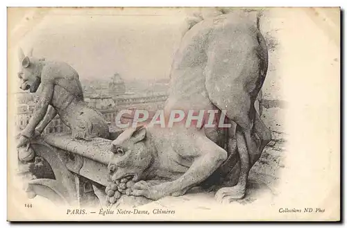 Cartes postales Gargouille Paris Notre Dame Chimeres