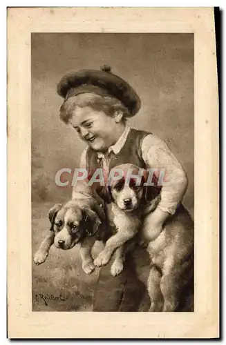 Cartes postales Chien Chients Chiot Enfant