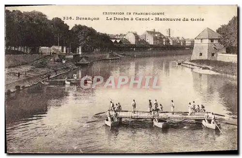 Cartes postales Militaria Besancon Le Doubs a canot Manoeuvre du Genie