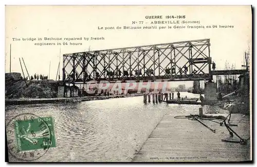 Ansichtskarte AK Militaria Abbeville Le pont de Bethune retabli par le Genie Francais