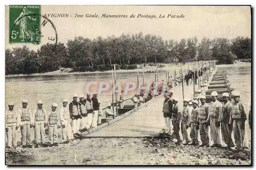 Ansichtskarte AK Militaria Avignon 7eme Genie Manoeuvres de pontage La parade