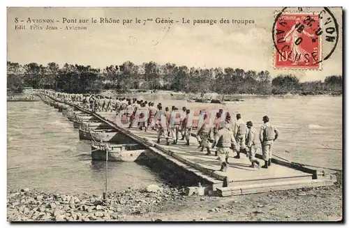 Cartes postales Militaria Avignon Travaux du 7eme Genie Le passage des troupes