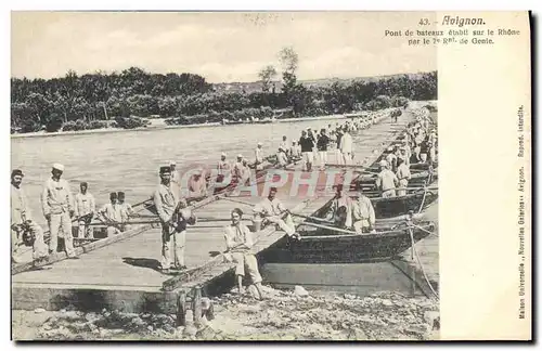 Ansichtskarte AK Militaria Avignon Pont de bateaux etabli sur le Rhone par le 7eme regiment de Genie