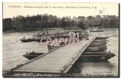 Cartes postales Militaria Avignon Manoeuvre executee par le 7eme Genie Ouverture de portieres