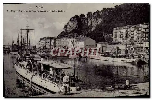 Cartes postales Bateau Le port et le Contre torpilleur Hallebarde