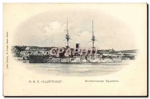 Cartes postales Bateau HMS Illustrious Mediterranean squadron