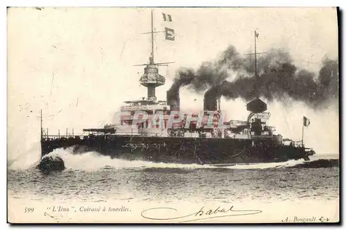 Cartes postales Bateau L&#39Iena Cuirasse a tourelles